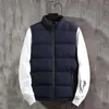 Men's Vests Winter Outdoor Men Solid Color Stand Collar Sleeveless Vest Thermal Clothes Feather Camping Hiking Warm Hunting Jacket