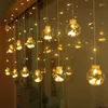 سلاسل LED String String Strip Festival Holiday Wedding Curtain Lights 110V / 220V AC 3M 120 SMDS 12 Glass Balls Party Christmas Decoration