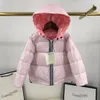 designer Winter Down Coat Boys Girls downs Jackets Baby Button zipper Letter Parkas 3-12 Years Fashion kids designer coats Woolen Warm Snowsuit Hooded Outerwear Long