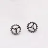 Stud Earrings VamGoth Men's For Women Hip Hop Rock Simple Gear Shape Ancient Silver Color Hipster Jewelry Wholesale