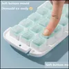 أدوات الآيس كريم أدوات الثلج Cube Tray Box Mod مع وعاء الحاوية وتصنيع الشكل الإبداعي المريح مكافأة سهلة Demod Style 220617 D DHFKD