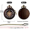 Pocket Watches Vintage Chic Ear Of Wheat Engraved Wooden Pendant Quartz Watch Retro Bronze Fob Chain Timepiece Gift Male