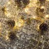 Cordes Pinecone Vacances Guirlande Guirlande LED Fée Lumière Alimenté Par Batterie Pour La Décoration Extérieure Arbre De Noël Patio Jardin Halloween