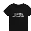 Mode spanska fras t-shirts kvinnor toppar camiseta mujer brev tryck kort