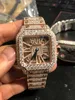 Armbandsur nya skelett Sier VVS1 VIP Diamonds Watch Pass TT Quartz Movement Top Quality Men lyx Iced Out Sapphire Watch With3609048