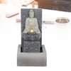 Dekorative Figuren Harz Buddha Brunnen LED beleuchtet fließendes Wasser mit Pumpe für Home Office Dekor Geschenke Vintage