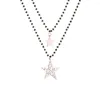 Pendant Necklaces Double Layer Beads Chain Necklace Stainless Steel Stars With Rhinestone Bohemia Trendy Jewelry Gift For Women Accessories