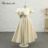 Fille robes enfants mignon ivoire Satin Communion robe fleur 2022 volants robe de bal large ceinture fête de mariage