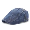 Basker vår sommar denim basker hatt män utomhus casual sboy hattar vintage trendiga justerbara kvinnor vilda toppade cap gorras