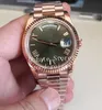 7 F￤rg MENS TWATES MEN Titta p￥ BPF Green Brown Champagne White Automatic 2813 Movement BP Everose Time Day Rose Gold Crystal Chocolate Factory Wristwatches