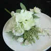 Decorative Flowers Desktop Ornaments Home Decoration Artificial Hydrangea Rose Floral Arrangement Chrysanthemum Ball Lifelike Flower