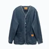 جاكيتات الرجال عتيقة V-Neck Denim Jacket Men Men Malles Mashion Solid Slig