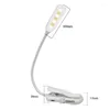 Lampe de lecture rechargeable à 7 LED avec lumière du jour blanche chaude et froide à 3 niveaux, lampe de nuit flexible à clip facile dans le lit