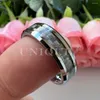 Wedding Rings Unique Jewel High Quality 6mm 8mm Gray Carbon Fiber Inlay Fashion For Men Women Tungsten Carbide Couple Band