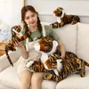 Jouets en peluche tigre réaliste 30/40/50cm, poupées de Simulation mignonnes, peluche douce, comme des animaux, jouets de décoration pour enfants, cadeau d'anniversaire