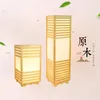 Golvlampor japansk tatami stil gult rå trä fyrkantig led e27 bordslampa eller för vardagsrum restaurang
