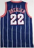 Homme Vintage Basketball 22 Hakeem Olajuwon Jersey 34 Tracy McGrady 1 Jalen Green 4 Clyde Drexler Team Navy Blue White Red City Association Classic Stitched Retro Away