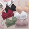 Women's Tanks 2 Types Women Tank Crop Tops Female Seamless Underwear Camis Sexy Lingerie Tee Bra Sports Fashion With Removable Padded