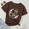 Goblincore Moon Mushroom T-shirt Funny Tops Skeleton On Graphic Shirt Street