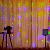 Cordes 3x3M Solaire Alimenté Rideau Lumière 300 LED Guirlande Lumineuse 8 Modes D'éclairage Guirlande De Noël Fée Pour Mariage Décor À La Maison