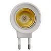 E27 LED LID MALE SOCHET TYPE TO TO AC POWER 220V EU PLUT LAMP حامل محول المحول على زر ON/OFF