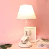 Tischlampen Nordic Rosa Ballett Lampe Moderne LED Harz Dimmbare Schlafzimmer Mädchen Dekoration Kinder Schreibtisch Nachttisch