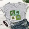 Счастливая футболка красочная футболка Shamrock Graphic Day St. Patricks Day Tee Женщины модные