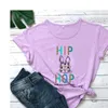 Hip Hop Paskalya Tavşanı T-Shirt Kadın Tişörtünü Durdurmuyor Komik Hippi Tee Harajuku