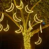 弦楽beiaidi 40cmビッグムーンクリスマスストリングライト屋外庭の木ぶら下がっているランプパーティーウェディングフェアリーガーランドライト