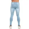 Heren jeans gingtto man broek skinny jeans lichtblauwe mannen denim broek hiphop stijl plus size Jean Male kleding zomer slanke fit ZM1012 T221102