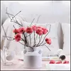 Fleurs d￩coratives couronnes 5pcs / lot 35 cm Branche coton s￨che Natural Eternal Artificial Flowers Heads Dried Bouquet for Home Party of Dhhuv