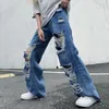 Men's Jeans Women's Y2K Clothes Ripped Jeans High Street Waist Menswear Summer Mopping Harem Wide Punk Baggy Straight Denim Pants Jeans Men T221102