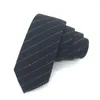 Bow Ties Hooyi 2022 패션 남자 Plaid Cotton Necd Stripe Slim Tie Necktie