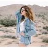 Women's Jackets Denim Jacket Women's Clothing Korean Fashion Loose Wild Slim Fit Coat Simplicity Sky Blue Outerwear & Coats