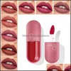 Lip Gloss Pudaier Mini Liquid Lipstick Przenośne profesjonalne makijaż makijaż Fl do ust Make Up odcień Matte 6pcs Drop dhxku