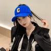 Ball Caps Trendy C Letter Embroidery Winter Ear Protection Warm Female Empty Top Hat Wool Knitted Fashion Spring Sunshade Peaked Cap