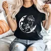 Goblincore Moon Mushroom T-shirt Funny Tops Skeleton On Graphic Shirt Street