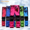 Trousers spring windproof waterproof children outdoor kids pants boys girls soft shell warm teens climbing sweat 221102