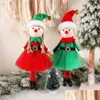 Decorações de Natal Decoração de Dolls de Elfos de Natal Adorável menino e menina de Natal Tree Novo Ornamento Presentes Casa Droga Droga 2021 Dhael