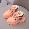 Buty Baby Kids Boys Buty jesienne zimowe bawełniane skórzane dzieci moda maluch brązowy śnieg 221101