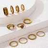 New style inlaid ring set geometric irregular letter ten sets of rings