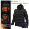 Chalecos para hombre NWE, chaquetas cálidas de invierno con calefacción USB para hombre, termostato inteligente, ropa con capucha de Color puro, resistente al agua