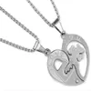 Collier assorti en forme de cœur pour Couple, personnalité, clé d'amour et serrure, pendentif lettre, en acier inoxydable, bijoux cadeau GC1765