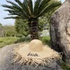 Sombreros de ala ancha verano novia tribu bordado playa paja para mujer boda borla sombrero para el sol despedida de soltera fiesta regalos