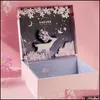 Wrap wrap gamdi regalo Fashion Box stereoscopico Schema stereoscopica rosa blu 3d alk auto sakura ered bronzing lettere feste di nozze caramella per caramelle giocattolo per giocattolo giocattolo b dheff b dheff