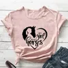 Tylko dziewczyna damska koszulka, która kocha konno T-shirt horse farm lover tee Trendy