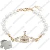 Saturnusarmband met doos parel kralen streng diamant tennisplaneet armbanden vrouw goud designer sieradenfashion -accessoires