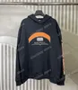 xinxinbuy Män dam designer Sweatshirt Hoodie förstörd bokstavstryck Paris Apparel oversize svart vit S-3XL