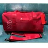 Satchel luxury Portable Fitness Bag Large Capacity Luggage Leisure Backpack Yoga Men's Women's duffel bags Red 2--50cm