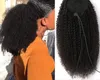 Mogolian Afro Afro Kinky Kıvırcık Çizme At kuyruğu İnsan Saç Uzantıları 4B 4C Remy Long Scety Düz Klip Siyah Kahverengi 140g Afro -Amerikan Tam Uçlar